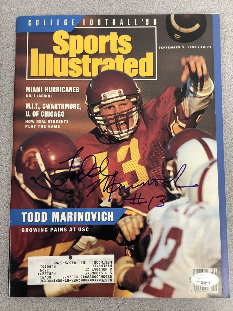Todd Marinovich Signed Sports Illustrated Mag Football USC Autograph JSA 9/3/90