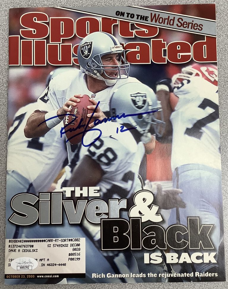 Rich Gannon Signed Sports Illustrated Magazine Raiders Autograph JSA 10/23/00 2