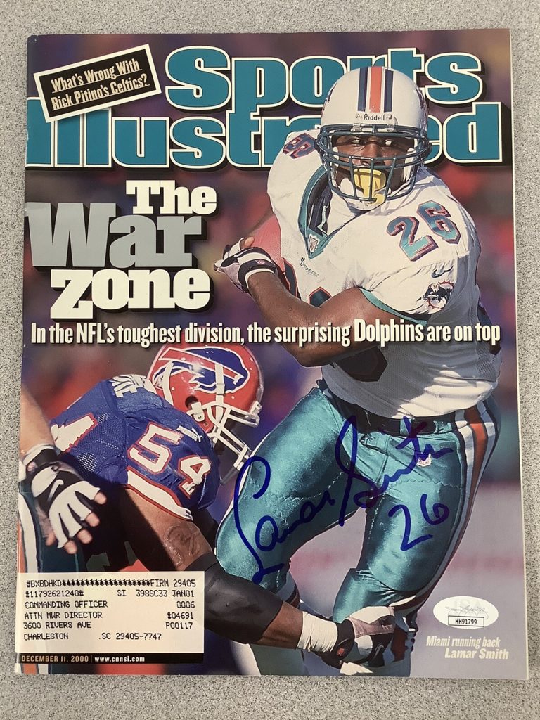 Lamar Smith Signed Sports Illustrated Magazine Football Autograph JSA 12/11/00