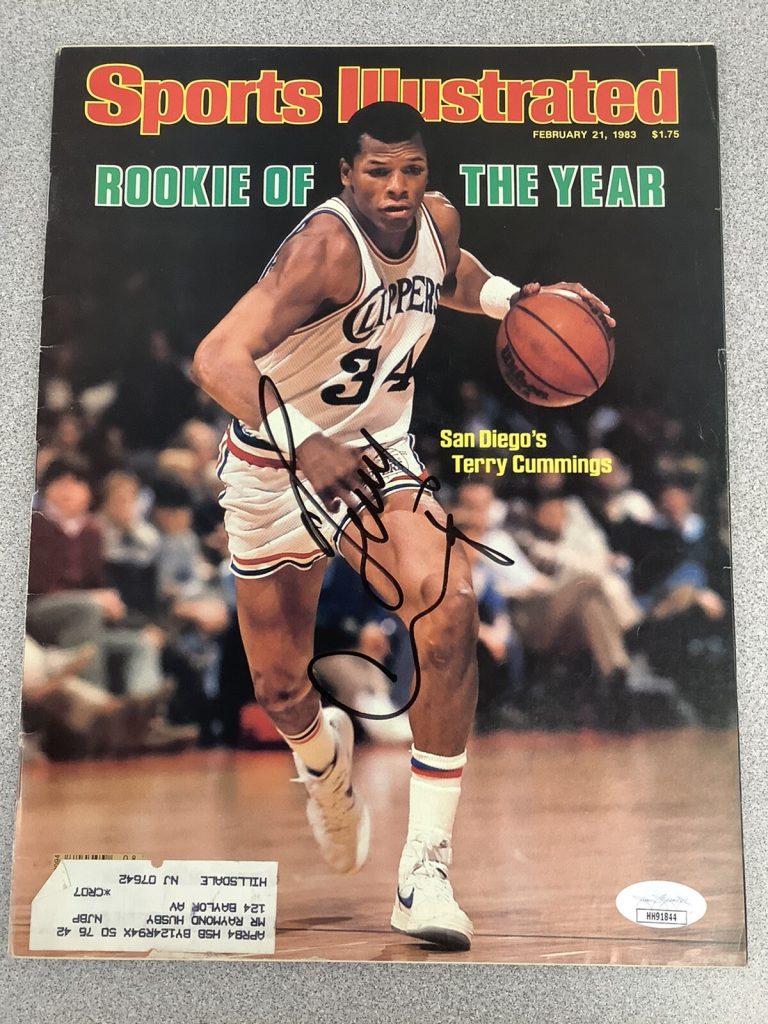 Terry Cummings Signed Sports Illustrated Basketball ROY Autograph JSA 2/21/83