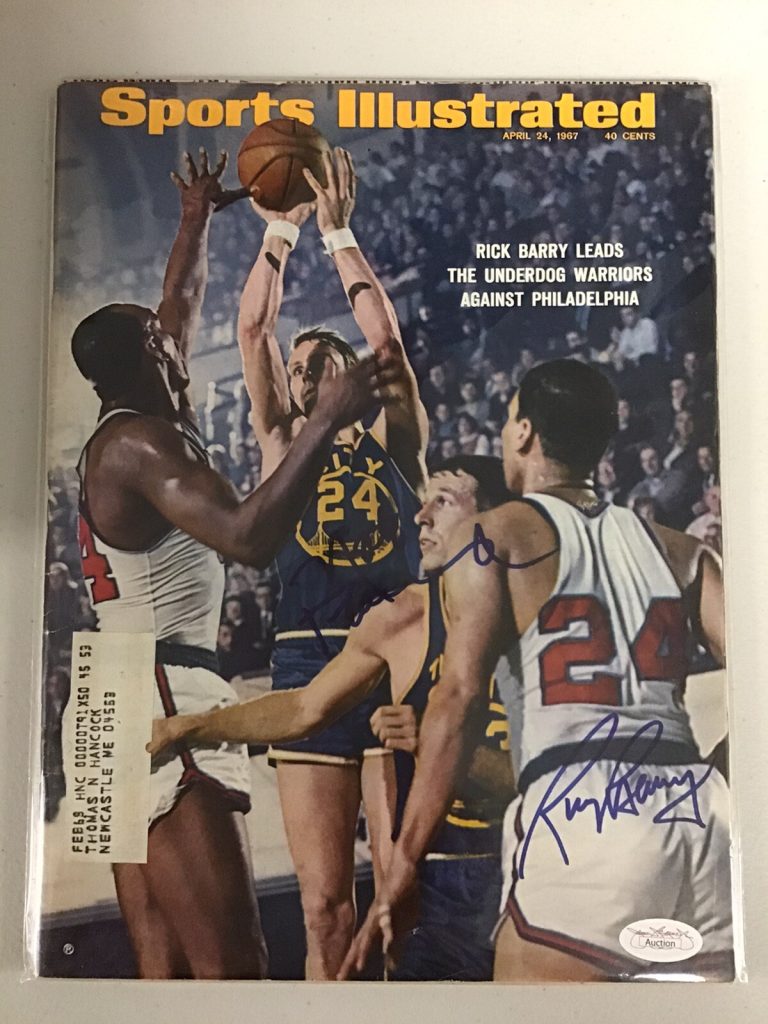 Nate Thurmond Signed Sports Illustrated Mag Basketball HOF 76ers Auto JSA 4/1967