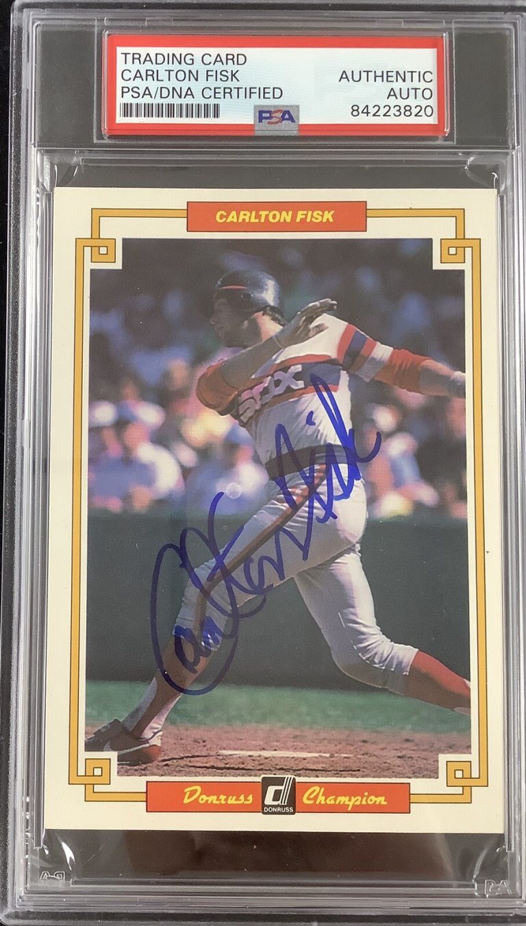 Carlton Fisk Signed 1984 Donruss Champion #52 Autograph Baseball Card HOF PSADNA