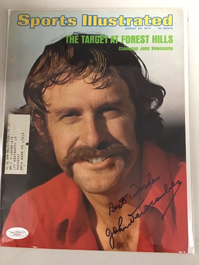 John Newcombe Signed Sports Illustrated Tennis Australia Autograph JSA 8/26/74