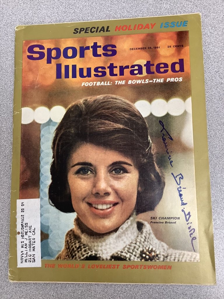Francine Breaud Signed Sports Illustrated Skiing Olympics Auto Sacha Distel JSA
