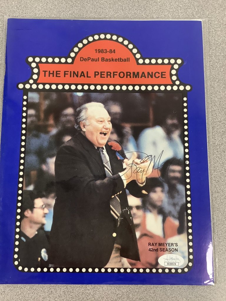 Ray Meyer Signed Program Basketball DePaul HOF Autograph JSA 1983-84 1