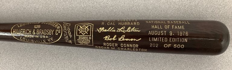 1976 HOF Induction Baseball Bat Hall of Fame Lemon Roberts Hubbard LE 202 of 500