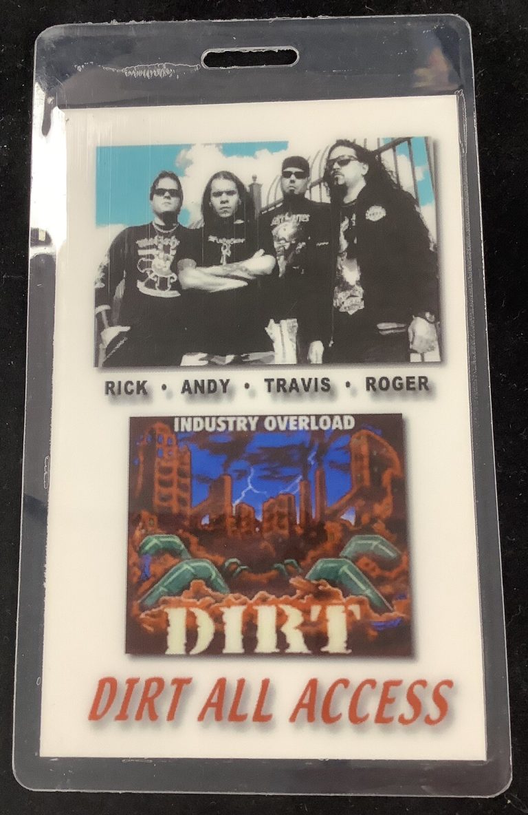 Dirt 1995 Punk Music Backstage Pass All Access VIP Concert Laminate Rock