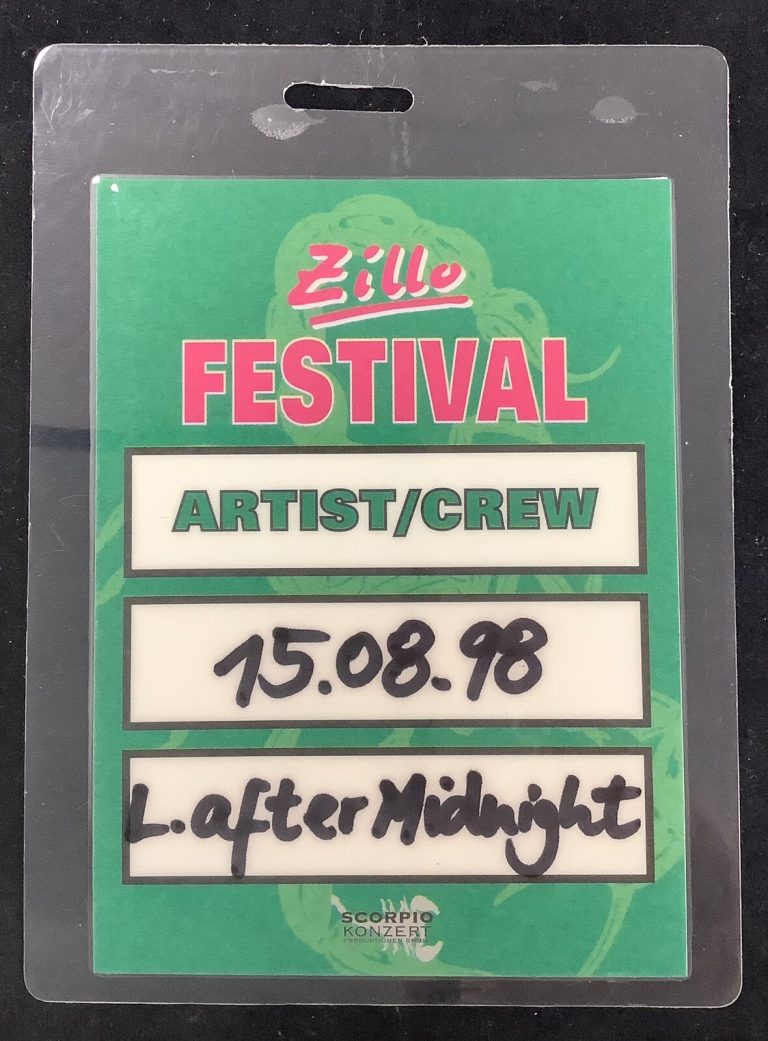 London After Midnight 1998 Music Backstage Pass All Access VIP Concert Laminate