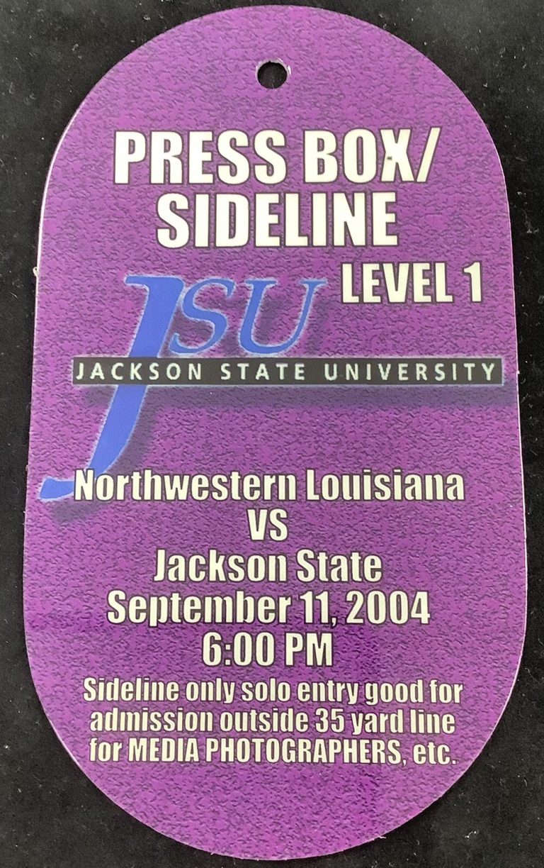 Jackson State University Northwestern 2004 VIP Press Box Sideline College FB