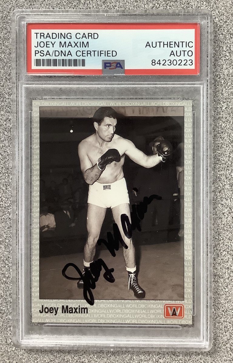 Joey Maxim Signed Boxing Card 1991 AW Sports #28 Autograph Heavyweight PSA/DNA