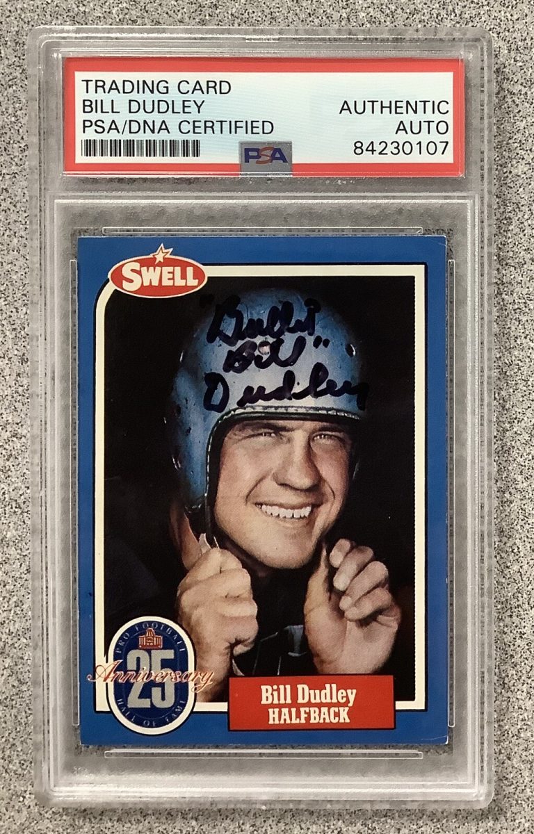 Bill Dudley Signed 1988 Swell Card #37 Football Redskins HOF Autograph PSA/DNA