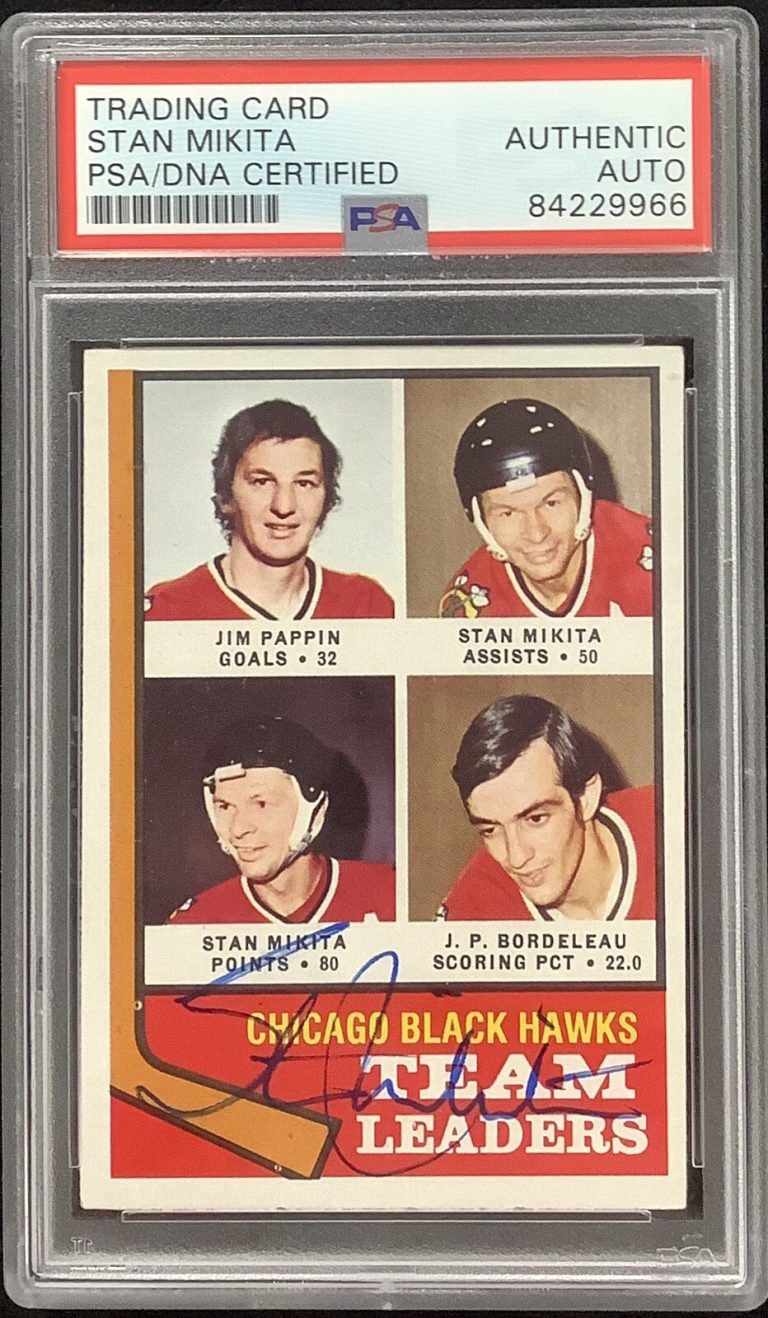 Stan Mikita Signed 1974-75 Topps #69 Hockey Card Autograph HOF Blackhawk PSA/DNA