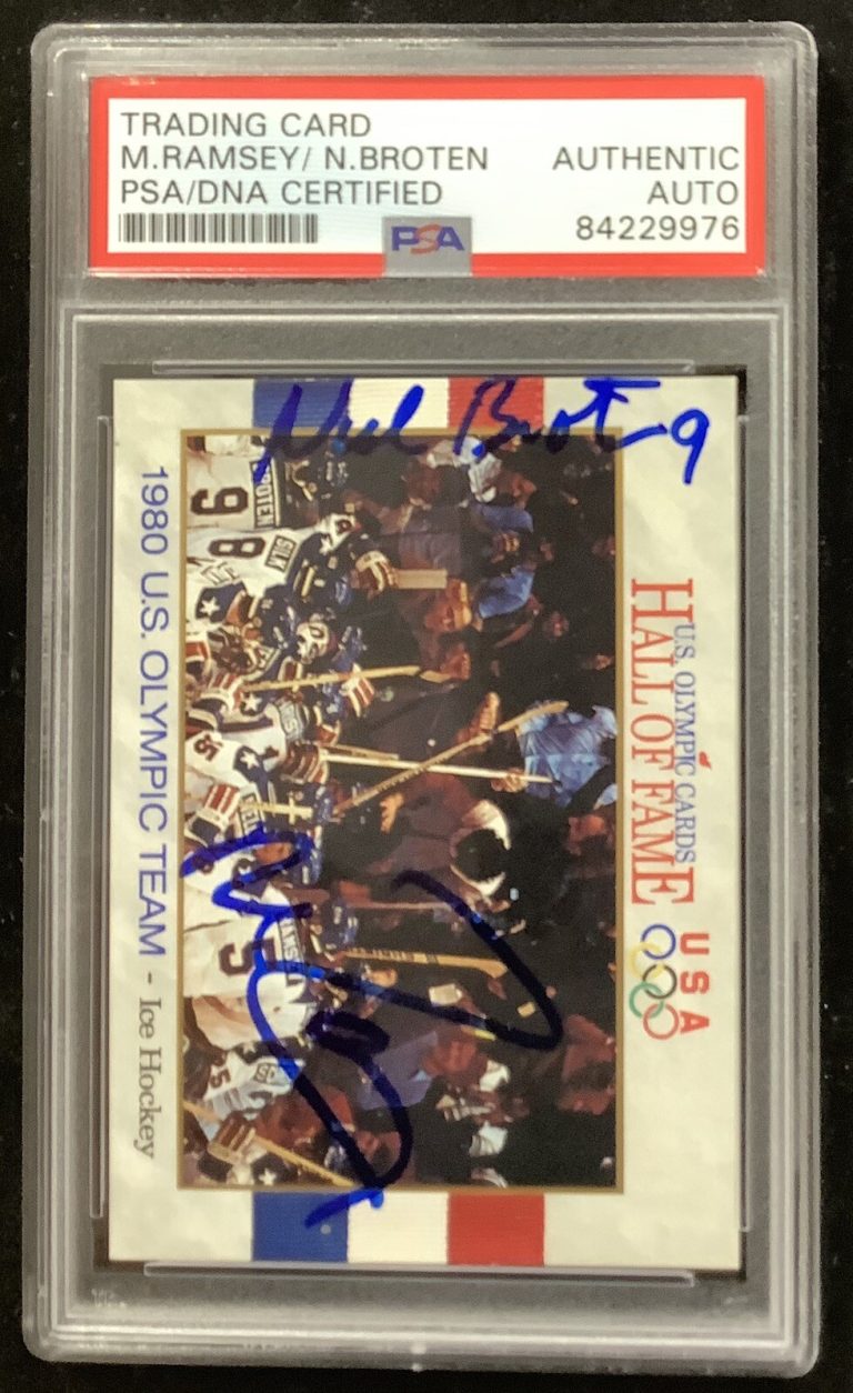 Mike Ramsey Signed 1991 Impel #71 1980 Olympic Hockey Card N Broten Auto PSA/DNA