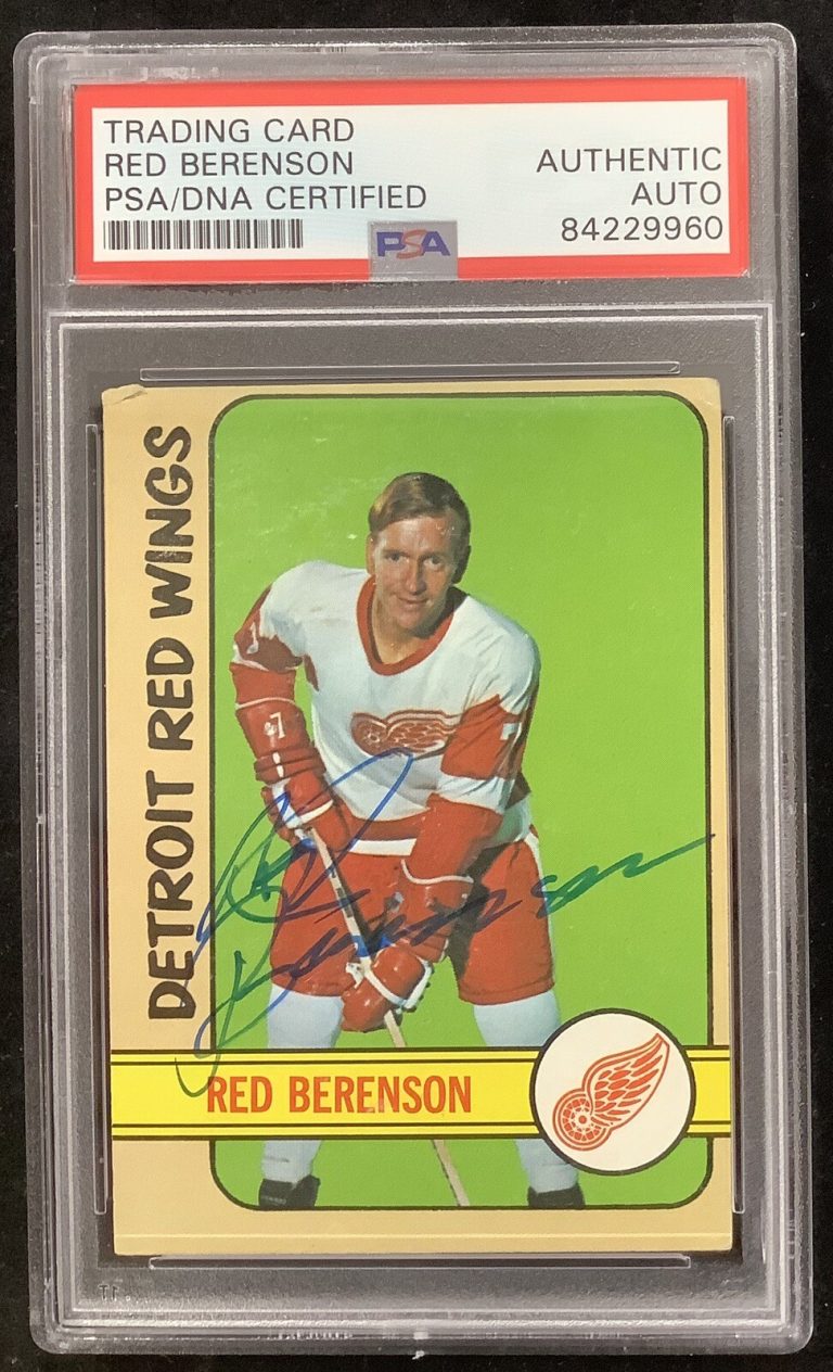 Red Berenson Signed 1972-73 Topps #95 Hockey Card Redwings Autograph PSA/DNA