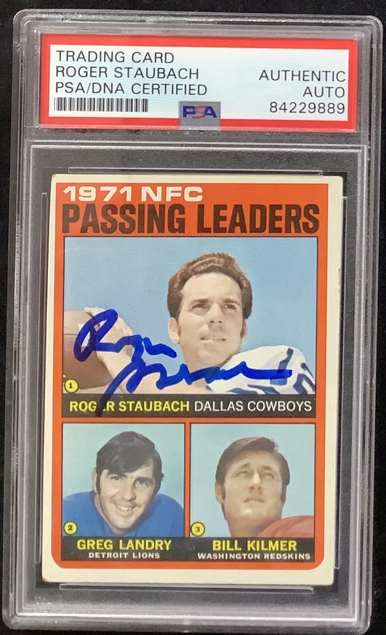 Roger Staubach Signed 1972 Topps #4 Football Card HOF Autograph Rookie PSA/DNA