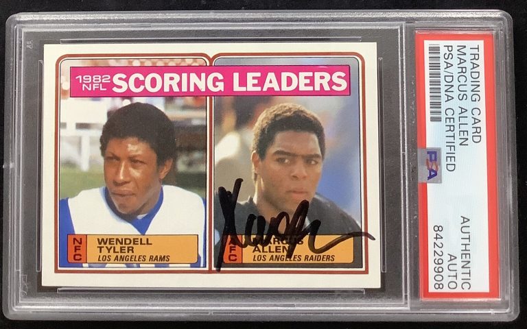 Marcus Allen Signed 1983 Topps #205 Football Card HOF Raiders Autograph PSA/DNA