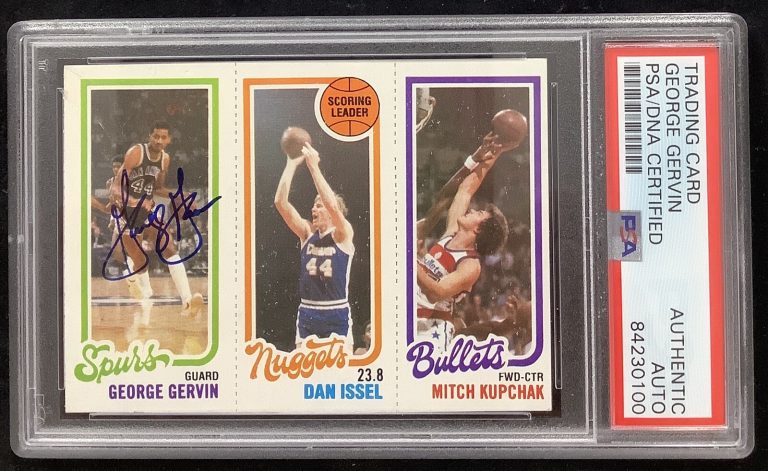 George Gervin Signed 1980 Topps #208 Basketball Card Spurs HOF Autograph PSA/DNA