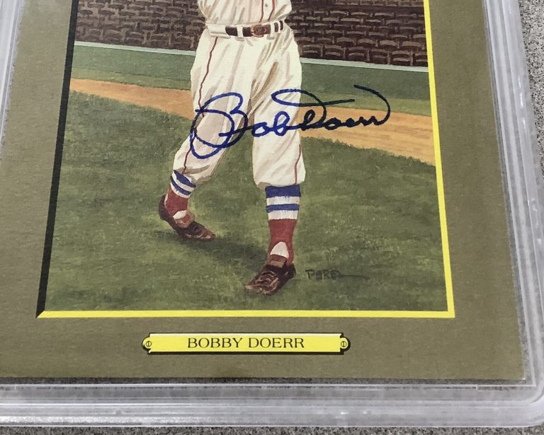 Bobby Doerr Signed Perez Steele Great Moments Postcard Autograph Mint 9 PSA/DNA
