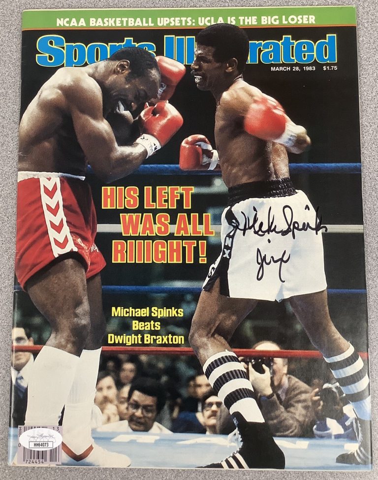 Michael Spinks Signed Sports Illustrated Mag Boxing Auto 3/28/83 No Label JSA