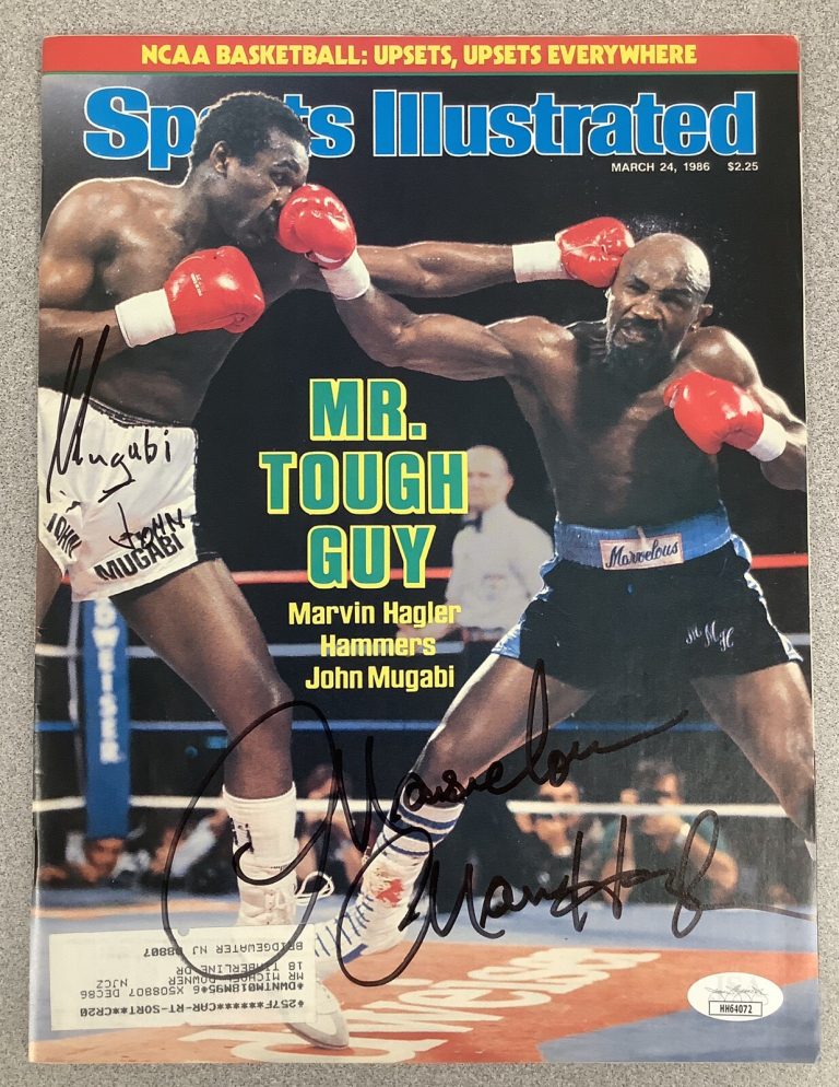 Marvin Hagler Signed Sports Illustrated Mag Boxing Auto 3/24/86 John Mugabi JSA