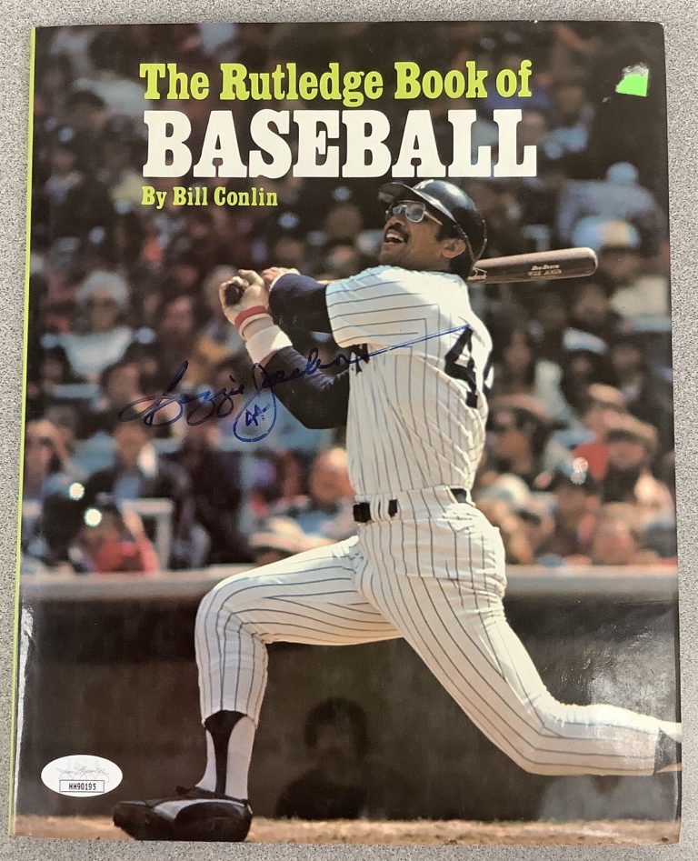 Reggie Jackson Signed Book Rutledge Book of Baseball Yankees Athletics HOF JSA