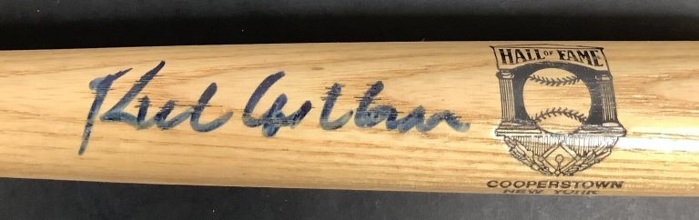 Richie Ashburn Signed Baseball Mini Bat HOF Logo 16