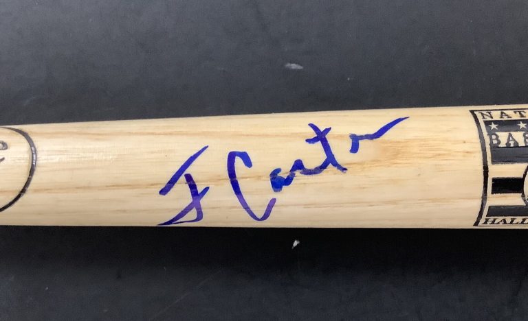 Jimmy Carter Signed Baseball Mini Bat HOF Logo 16