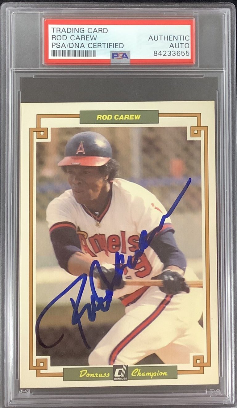Rod Carew Signed 1984 Donruss Champion #21 Baseball Card Autograph PSA/DNA