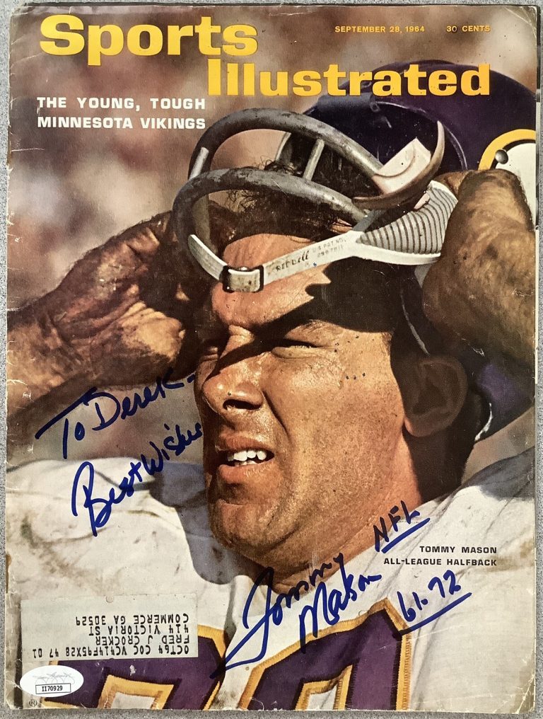 Tommy Mason Signed Sports Illustrated 9/28/64 Minnesota Vikings Autograph JSA