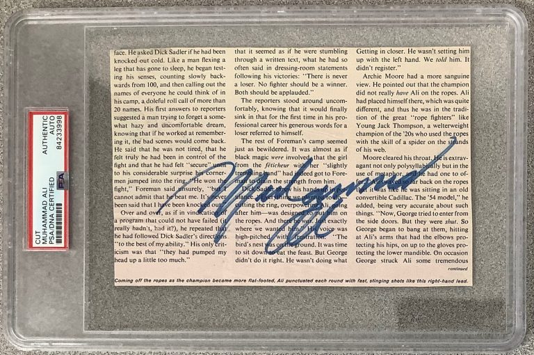 Muhammad Ali Signed Cut Large Vintage Full Sig Autograph Boxing Champion PSA/DNA