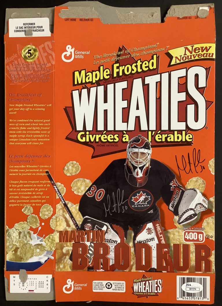 Martin Brodeur Signed Cereal Box Wheaties Hockey Devils Autograph Canada HOF JSA