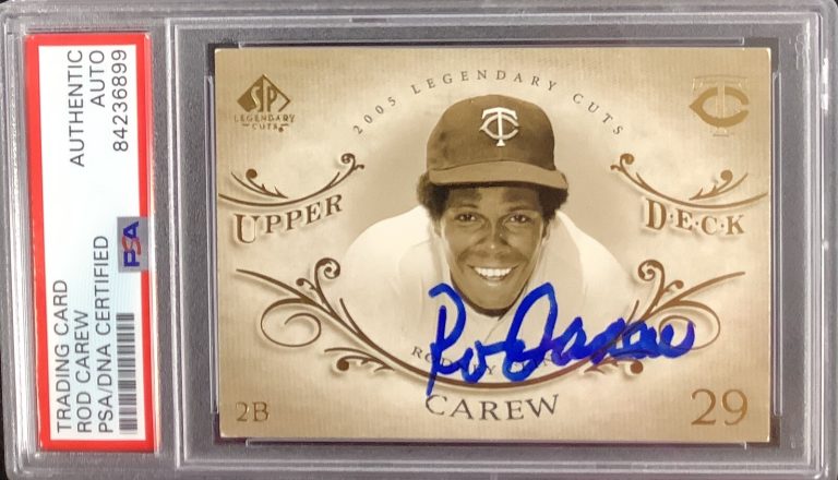 Rod Carew Signed 2005 Upper Deck SP #70 Baseball Card HOF Autograph PSA/DNA