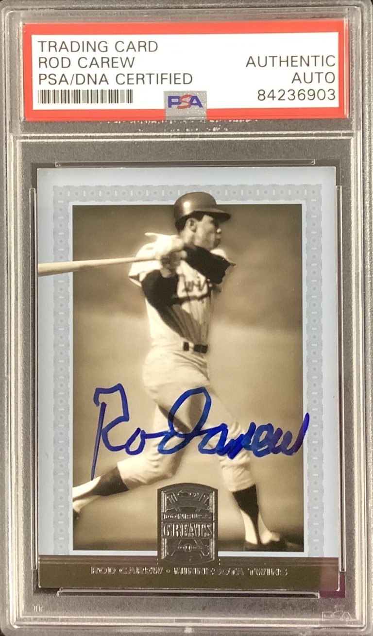 Rod Carew Signed 2005 Donruss #71 Greats Baseball Card HOF Autograph PSA/DNA
