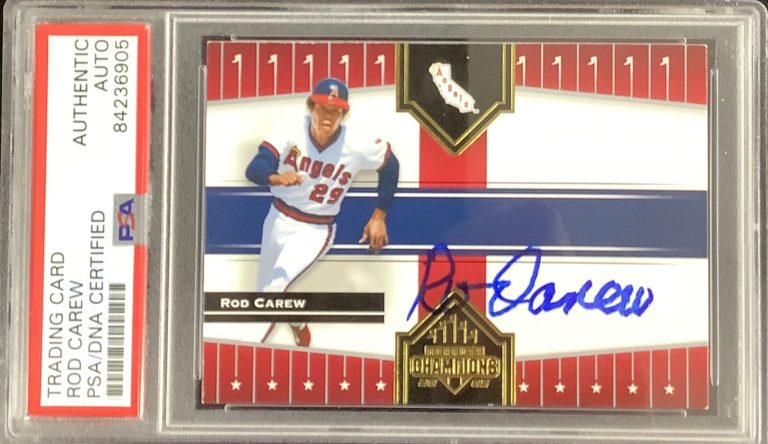 Rod Carew Signed 2005 Donruss #262 Champs Baseball Card HOF Autograph PSA/DNA