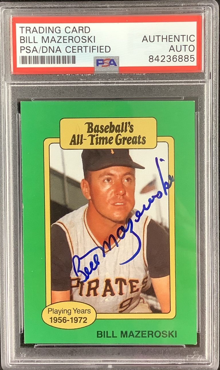 Bill Mazeroski Signed All Time Greats Baseball Card HOF Pirate Autograph PSA/DNA