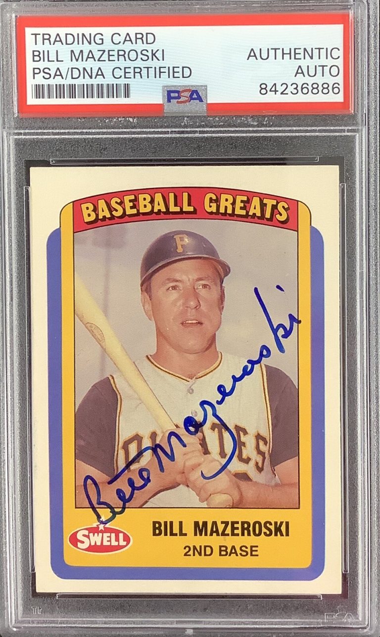 Bill Mazeroski Signed 1990 Swell #93 Baseball Card HOF Pirates Autograph PSA/DNA