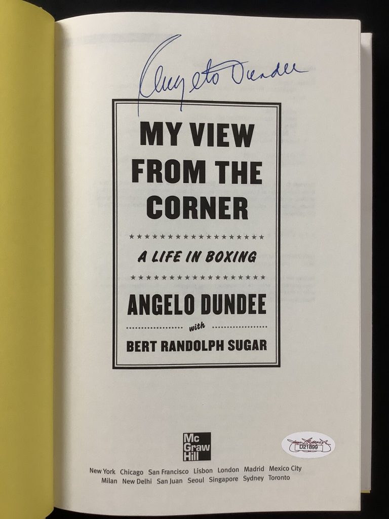 Angelo Dundee Signed Book View From Corner Boxing Autograph HCB Neiman Art JSA