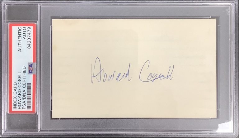 Howard Cosell Signed Index Card Boxing Broadcaster Journalist Autograph PSA/DNA