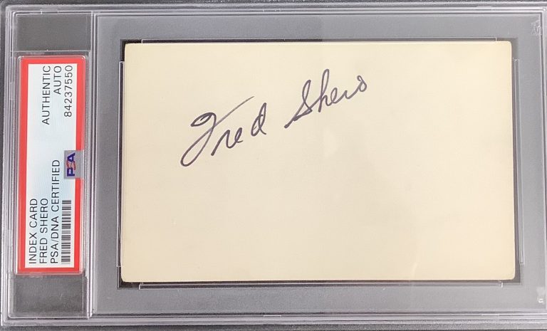 Fred Shero Signed Index Card NHL Hockey HOF SC Champ Flyers Autograph PSA/DNA