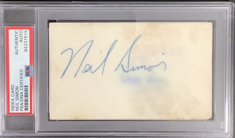 Neil Simon Signed Index Card Movie Autograph Playwright Screen Writer PSA/DNA