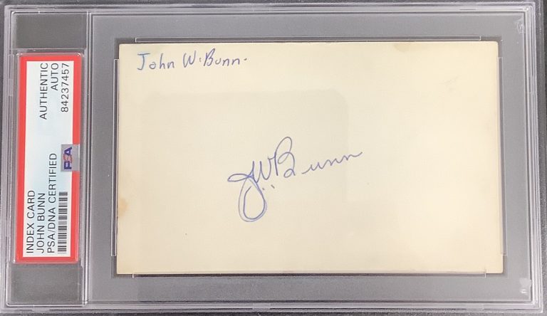 John Bunn Signed Index Card NBA Basketball HOF Autograph Kansas PSA/DNA
