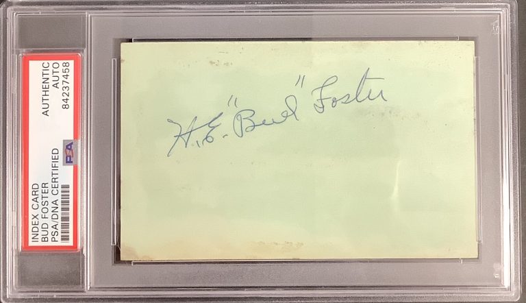 Bud Foster Signed Index Card NBA Basketball HOF Autograph Wisconsin PSA/DNA