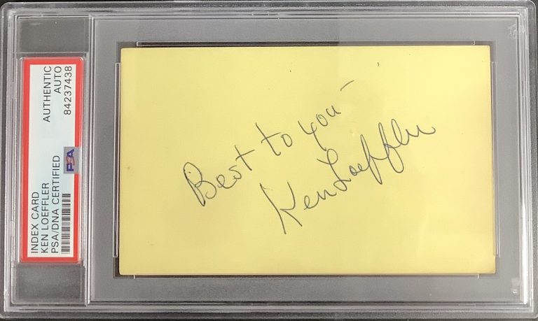 Ken Loeffler Signed Index Card NBA Basketball HOF Autograph Lasalle Yale PSA/DNA