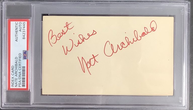 Nate Archibald Signed Index Card NBA Basketball HOF Vintage Autograph PSA/DNA