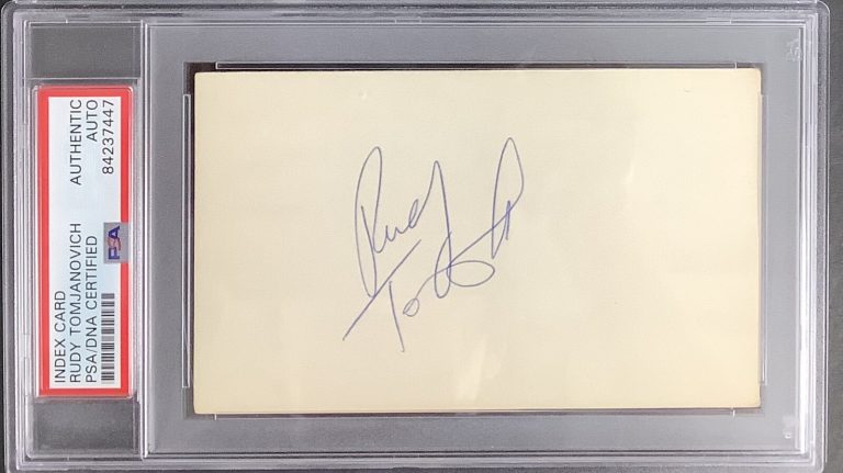 Rudy Tomjanovich Signed Index Card NBA Basketball HOF Autograph Rockets PSA/DNA