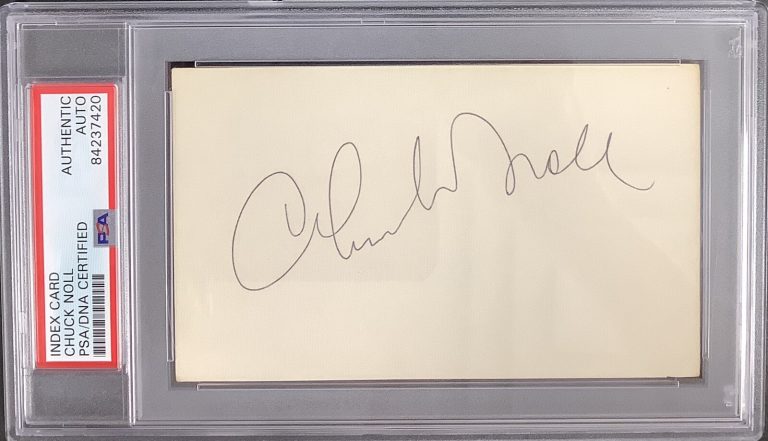 Chuck Noll Signed Index Card NFL Football HOF Autograph Steelers Coach PSA/DNA