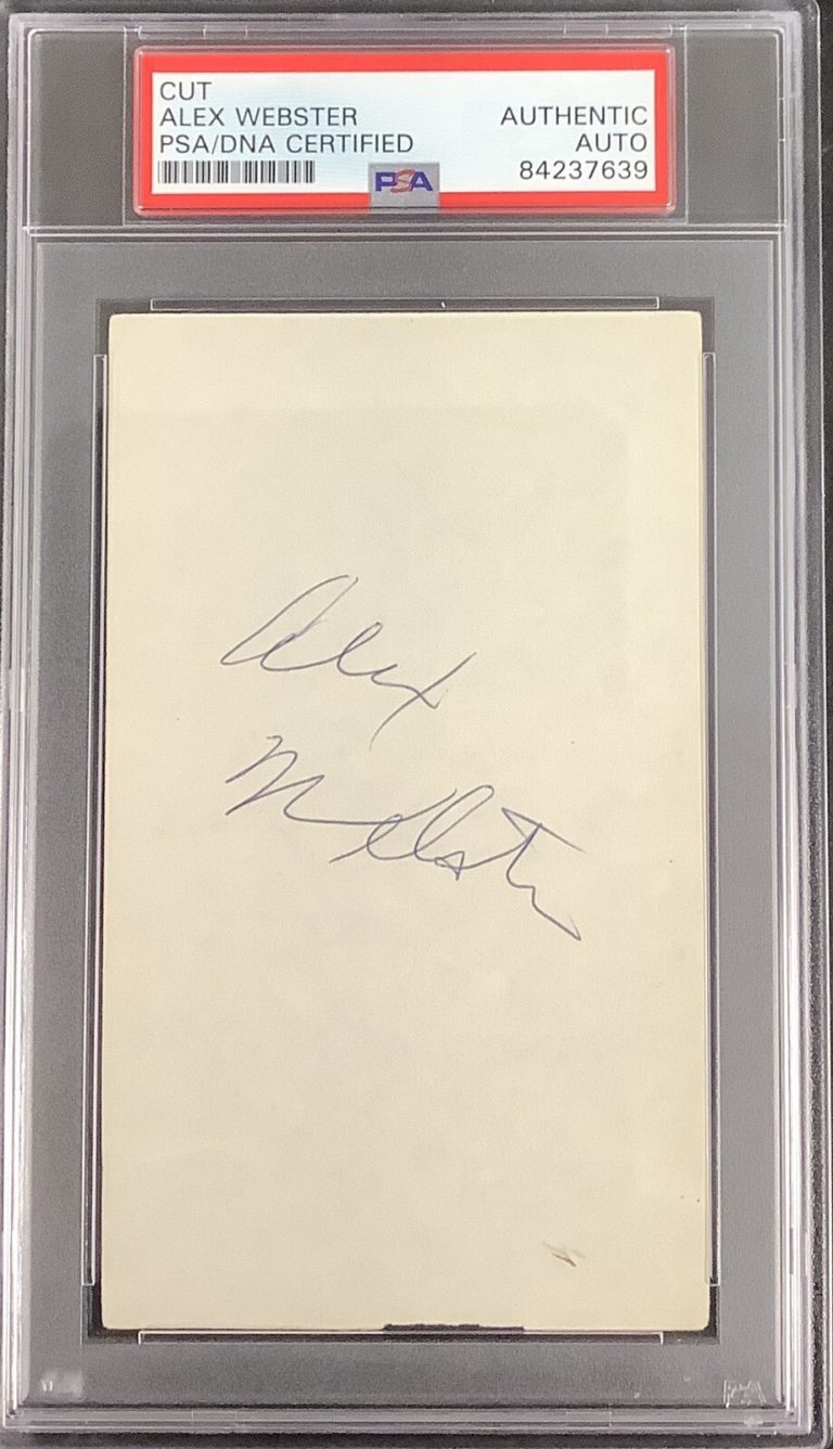 Alex Webster Signed Index Card NFL Football Autograph New York Giants PSA/DNA