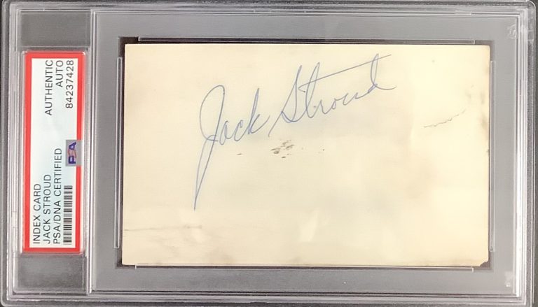 Jack Stroud Signed Index Card NFL Football Autograph New York Giants PSA/DNA