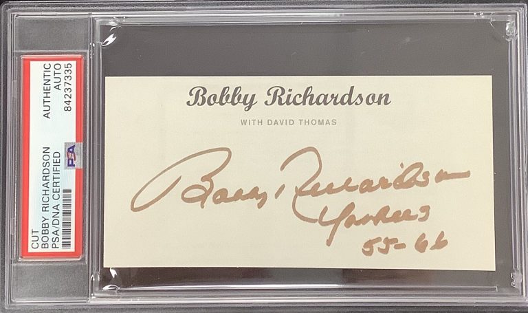 Bobby Richardson Signed Book Cut Baseball Autograph NY Yankees 1961 PSA/DNA