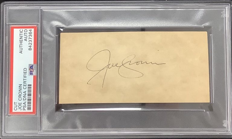Joe Cronin Signed Cut Baseball HOF Autograph Boston Red Sox AL President PSA/DNA